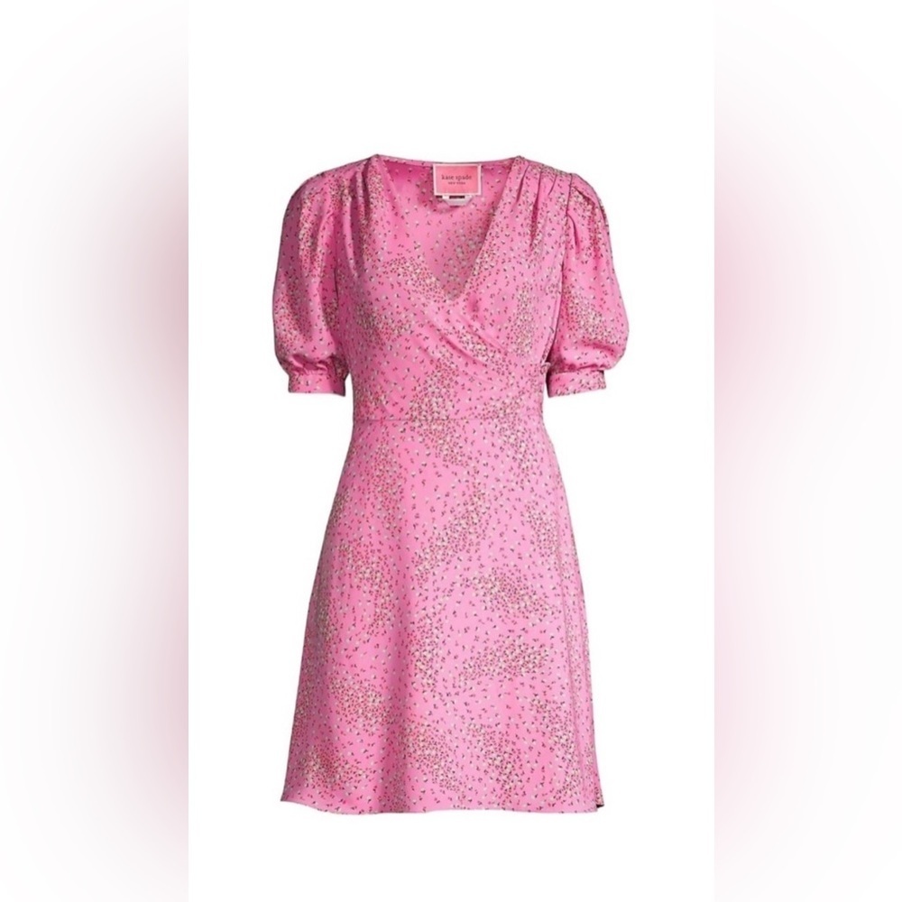 Kate Spade Meadow Floral Wrap Dress Pink Size 6 NWOT - Picture 3 of 13